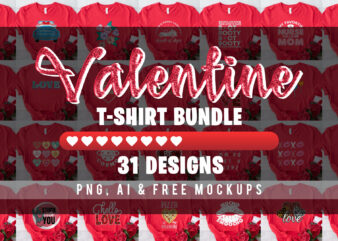 POPULAR T-SHIRT BUNDLE, Valentine T-Shirt Designs, Love T-Shirt Designs Bundle, Valentine png