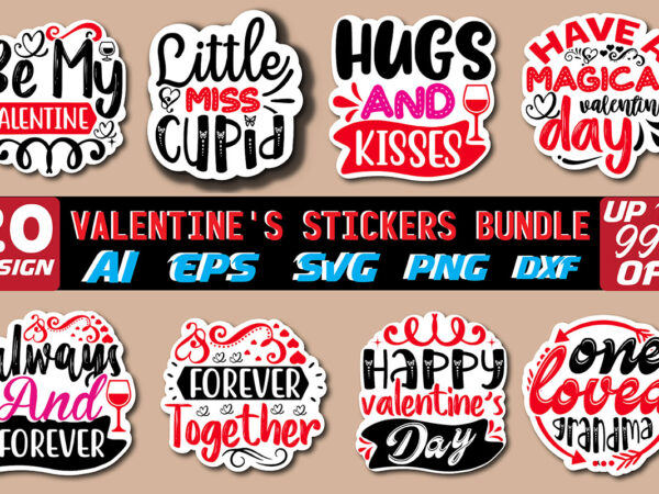 Valentine’s sticker design bundle