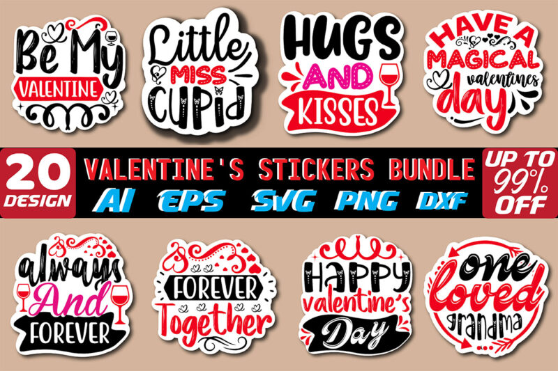 Valentine’s Sticker Design Bundle