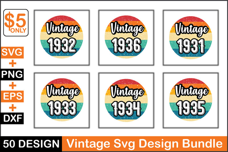 Vintage Svg Design Bundle