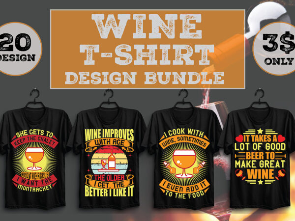 Wine t-shirt design bundle