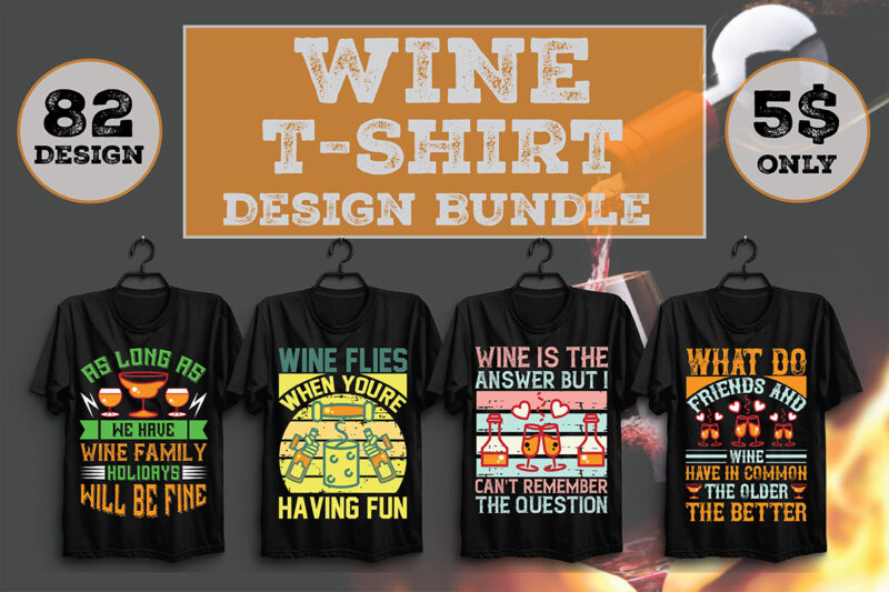 Wine T-Shirt Design Bundle