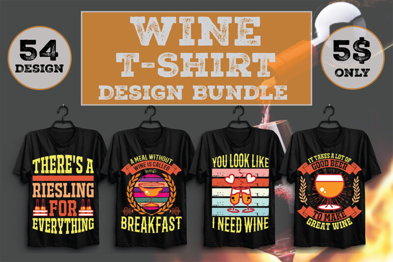 Wine T-Shirt Design Bundle