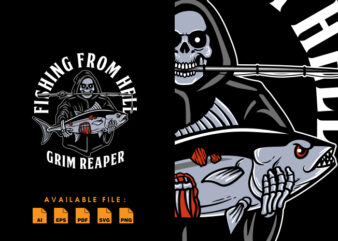 Grim Reaper Fishing Tshirt Design