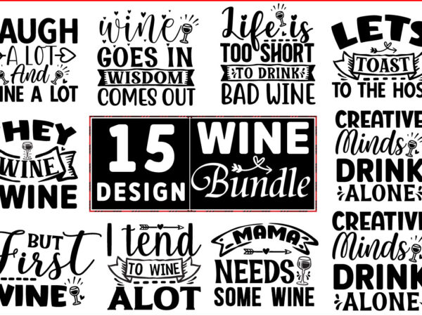 Wine svg t shirt design bundle