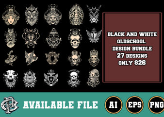 black and white oldschool design bundle