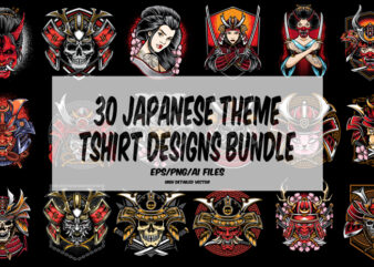 30 japanese theme tshirt designs bundle