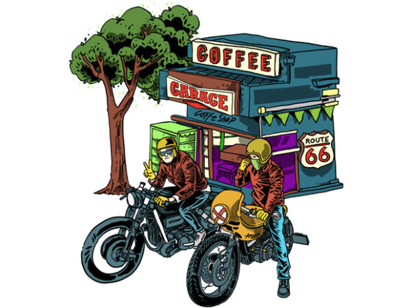 Coffee garage t shirt vector file