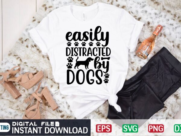 Easily distracted by dogs dog, easily distracted by dogs, dogs, easily distracted, cute, funny, easily, puppy, easily distracted by dogs and books, distracted, dog lover, animal, pet, animals, easily distracted vector clipart