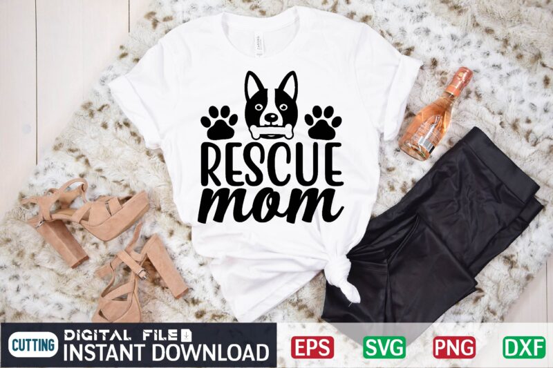 Animal Rescue Cat Mom Shirt Rescue Mom Gift Rescue Dog Shirt Paw Print Shirt Rescue Dog Mom