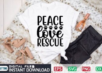 Peace love rescue peace, love, dog, rescue, dogs, adopt, pet, pitbull, adopt dont shop, cute, lover, hippie, owner, mom, pitbulls, breed, pit, bully, colorful, pittie, bull, bulls, colourful, avery navy, t shirt illustration