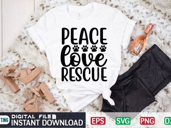 Peace love rescue peace, love, dog, rescue, dogs, adopt, pet, pitbull, adopt dont shop, cute, lover, hippie, owner, mom, pitbulls, breed, pit, bully, colorful, pittie, bull, bulls, colourful, avery navy, t shirt illustration