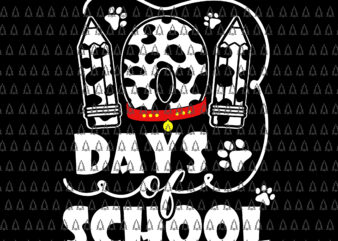 101 Days Of School Dalmatian Dog Svg, 100 Days Smarter Svg, Dalmatian Dog Svg, Days Of School Svg