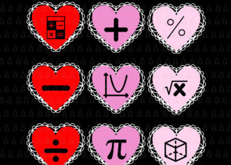 Valentine’s Heart Math Svg, Valentine Day Svg, Teacher Svg t shirt vector art