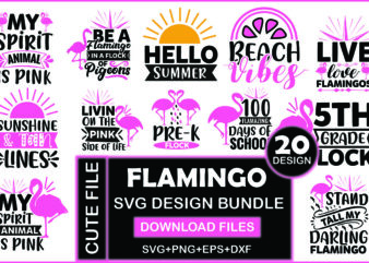 flamingo svg design bundle