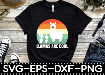 llamas are cool t shirt vector graphic