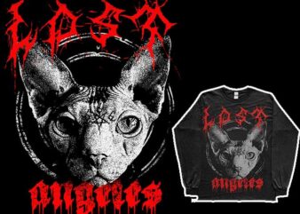 Alternative grunge goth punk gothic streetwear sphynx cat aesthetic png graphic