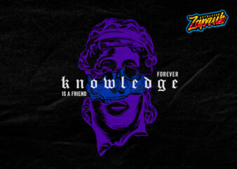 Knowledge is a friend forever Aesthetic streetwear Tshirt design