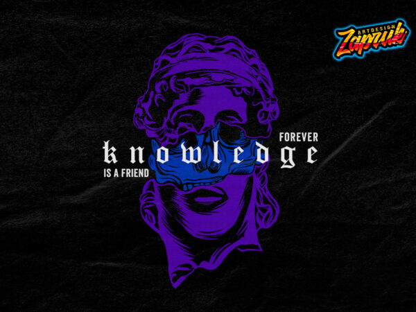 Knowledge is a friend forever aesthetic streetwear tshirt design