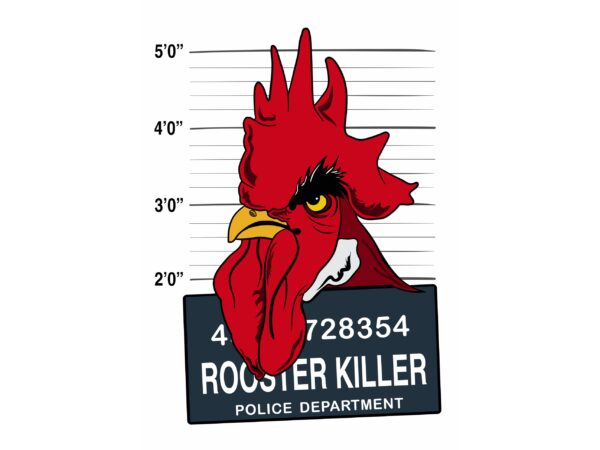 Rooster killer t shirt design online