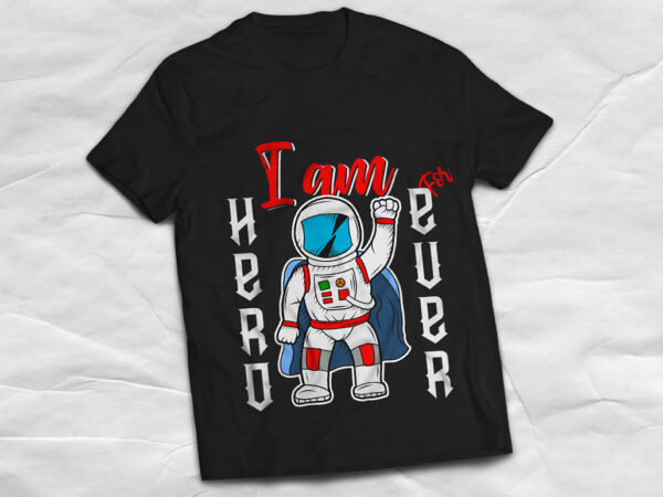 Hero spaceman, cartoon, t-shirt design