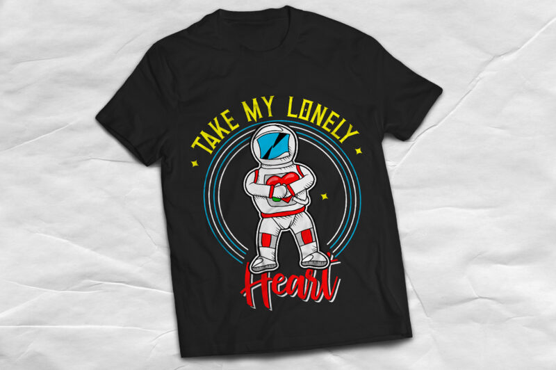 Spaceman, cartoon, t-shirt design