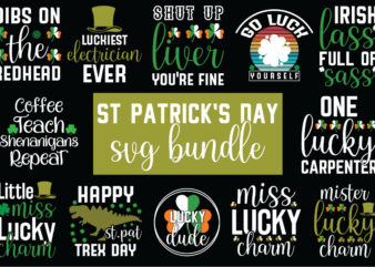 St Patrick’s Day SVG Bundle,SVG,DXF,EPS,PNG Cricut Printable Cutting Files