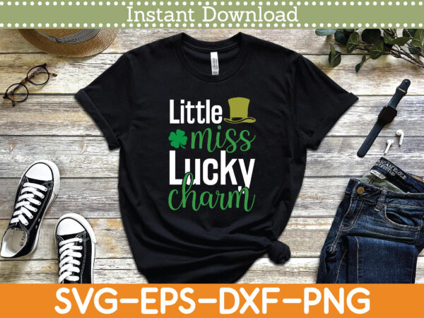 Little miss lucky charm st. patrick’s day svg design cricut printable cutting files