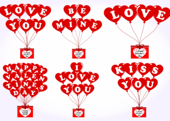 Valentines Day Heart Balloon svg t shirt designs bundle, love svg, Heart Svg