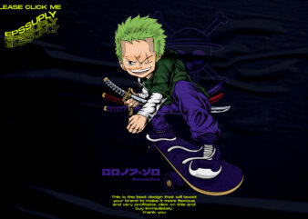 Roronoa Zoro pro Skaters t shirt design online