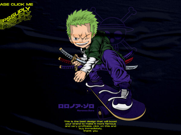 Roronoa zoro pro skaters t shirt design online