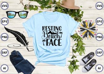 Resting beach face png & svg vector for print-ready t-shirts design