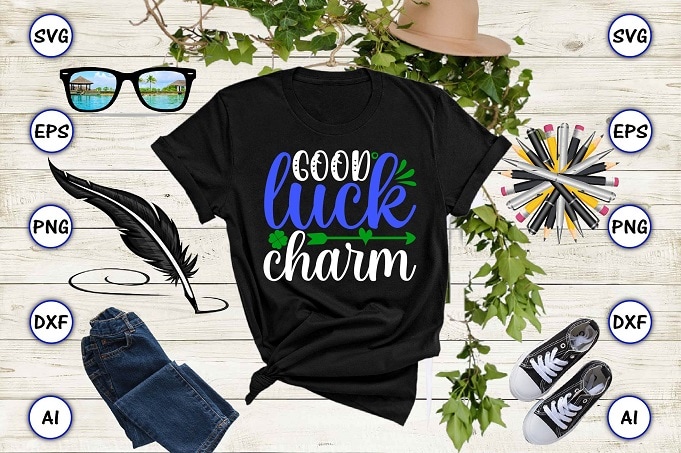 Good luck charm png & SVG vector for print-ready t-shirts design, St. Patrick's day SVG Design SVG eps, png files for cutting machines, and print t-shirt St. Patrick's day SVG