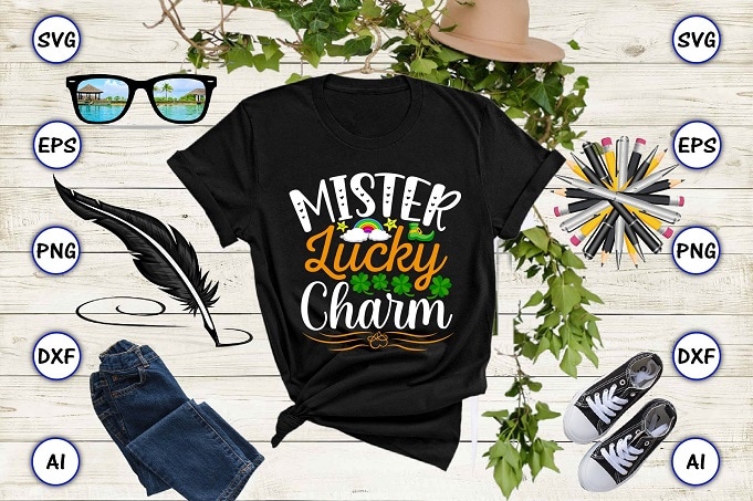 Mister lucky charm png & SVG vector for print-ready t-shirts design, St. Patrick's day SVG Design SVG eps, png files for cutting machines, and print t-shirt St. Patrick's day SVG