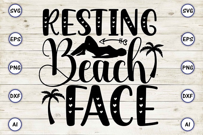 Resting beach face png & svg vector for print-ready t-shirts design