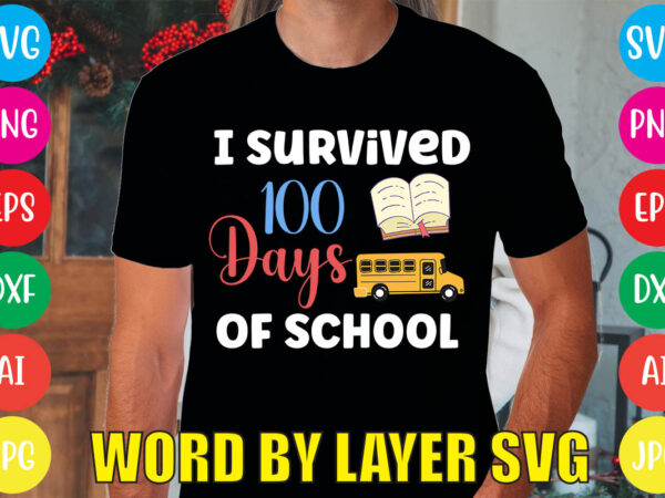 I survived 100 days of school svg vector for t-shirt