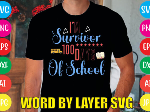 I’m survivor 100 days of school svg vector for t-shirt