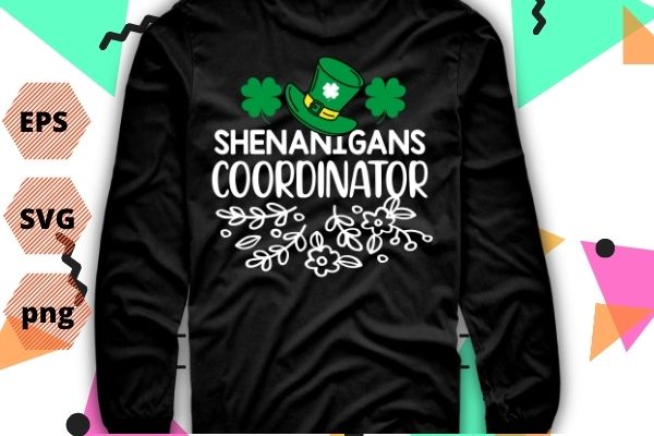 Vintage shenanigans-coordinator st patrick’s day shamrock t-shirt design svg, vintage shenanigans-coordinator png, st patrick’s day, shamrock, t-shirt design eps, saint patrick day,