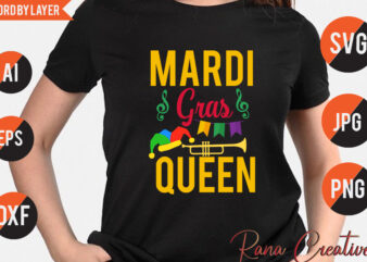 Mardi Gras Queen T Shirt Design