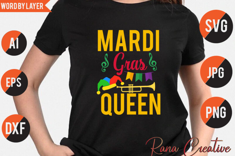 Mardi Gras Queen T Shirt Design