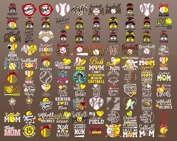 100 Softball Mom Png bundle , Hand Drawn PNG , Digital Download , Digital Artwork , Sports PNG , Softball Mama , sublimation design