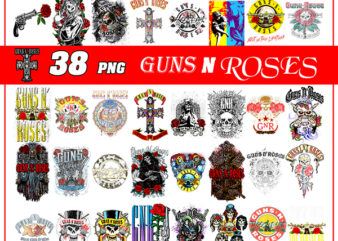 Bundle 40 guns roses 70’s 80’s rock and roll band music png, Tshirt download, sublimation designs download, screen print,instant download