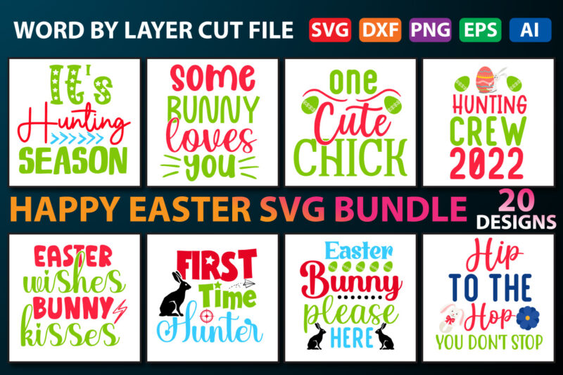 Happy Easter SVG Bundle, Easter SVG, Bunny Face SVG, Easter Bunny svg, Easter Egg svg, Easter png, Spring svg, Layered svg Cut Files