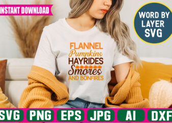 Flannel Pumpkins Hayrides Smores And Bonfires svg vector t-shirt design