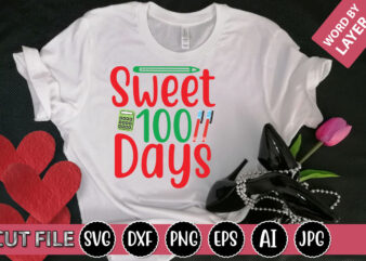 Sweet 100 Days SVG Vector for t-shirt