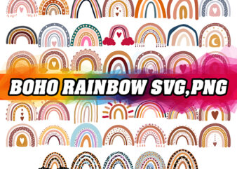 Boho Rainbow SVG, Rainbow Svg, Hand Drawn Rainbow SVG, Pastel Rainbow Svg, Rainbow Cricut File, Rainbow Vector, Rainbow Bundle Svg, Svg, Png