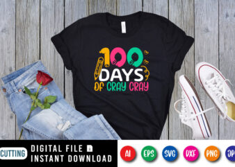 100 Days of Crew Crew T Shirt SVG, 100 Days Pencil Shirt, Happy 100 Days Shirt, 100 Days Crew Crew Shirt, 100 Days Of School Shirt Template