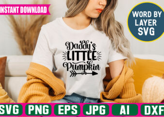 Daddy’s Little Pumpkin svg vector t-shirt design