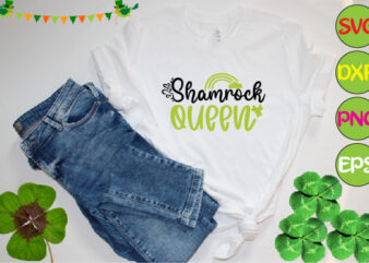 shamrock queen t shirt template vector