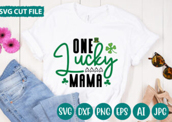 ONE LUCKY MAMA svg vector for t-shirt